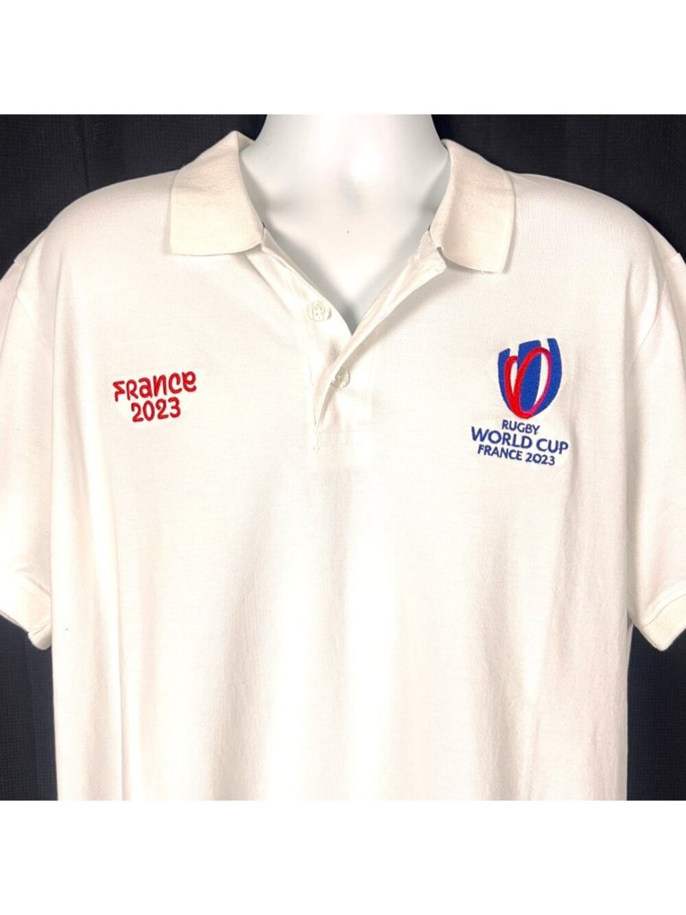 Rugby World Cup 2023 France Mens Knit Polo Shirt size XL 2XL 48x31 Official